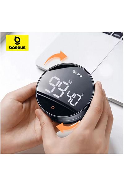 Choice Baseus Black Magnetic Kitchen Timer Digital Timer Manual Countdown Alarm Clock
