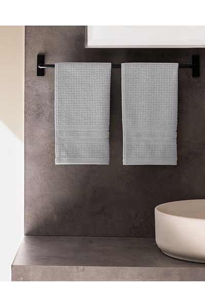 Madame Coco Jolie 2 Pack 100% Cotton Hand Towels - Gray