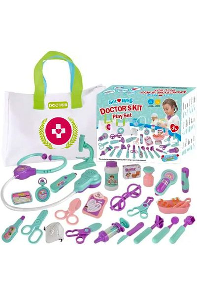 COOYA 26 Sets Small Doctor Toy, Pretend To Be A Game Doctor Dentist Toy, Packed In A Medical Kit