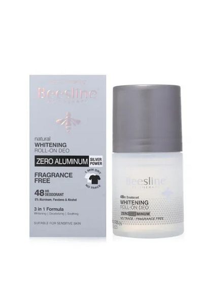 Beesline Whitening Roll On Deodorant Zero Aluminium Fragnance Free 50Ml