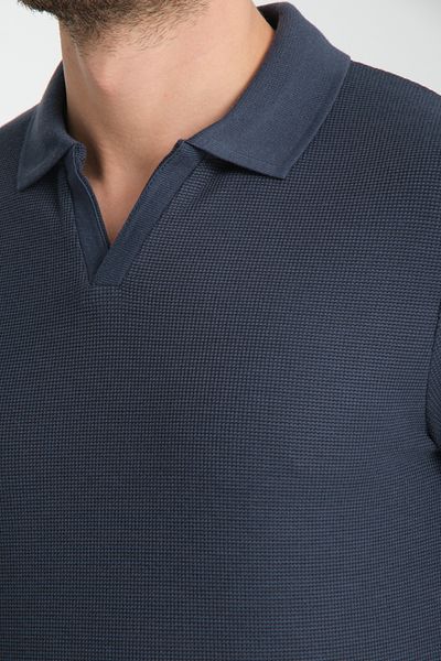 Frappoli Ανδρικό μπλουζάκι με λαιμόκοψη με βάφλα Comfort Fit - 100% βαμβάκι