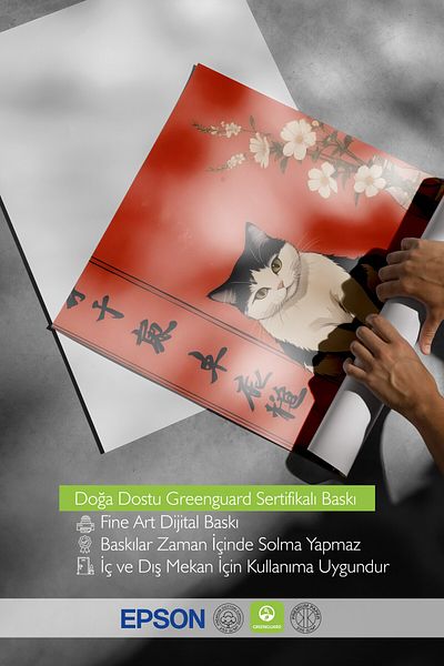 Postifull Poster fără încadrare, A Cat For A Ramen, Poster de perete de bucătărie din seria Comfort, NR:109161