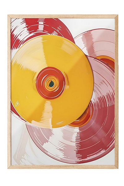 Postifull Ζωγραφική με ξύλινο πλαίσιο, Vintage Record Eclectic, Ξύλινη ζωγραφική κουζίνας Comfort Series, NO:108941