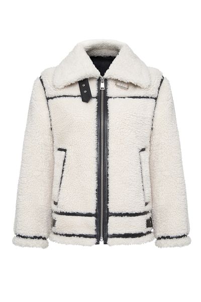 Derimod Verbier Women's Beige Teddy Coat 24Wgp5290Ff