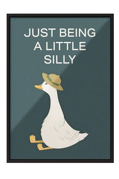 Postifull Pictură cu cadru negru, Silly Goose, Pictură de perete pentru bucătărie din seria Comfort, NR: 108948