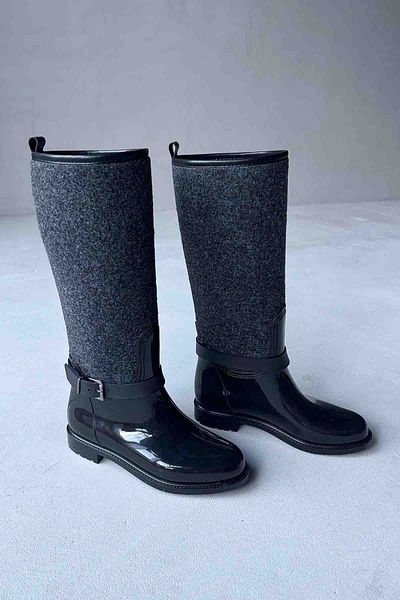 Cappmoda AYK-1009 Μπότες βροχής με αντιολισθητική σόλα με λεπτομέρεια καπνιστή σφραγίδα