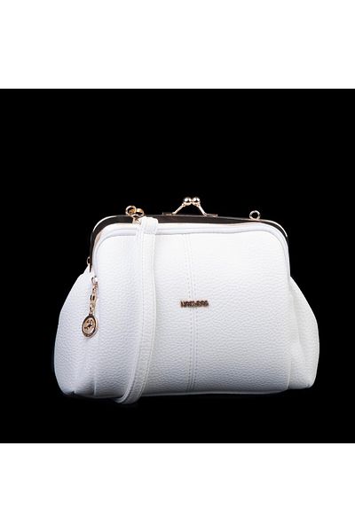 Nas Bag Geantă de umăr și crossbody vintage cu clips pentru bursă (DIMENSIUNI 23X20 CM) White Lopez