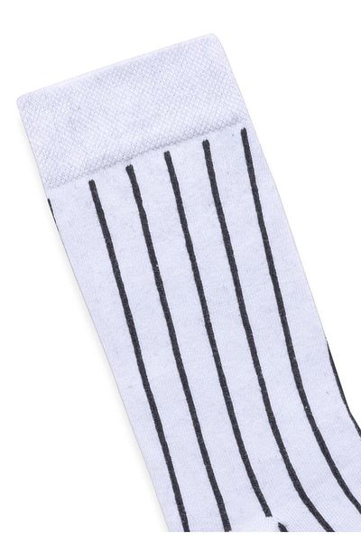 VAMOSCLO Stripe Patterned Tennis Socks White