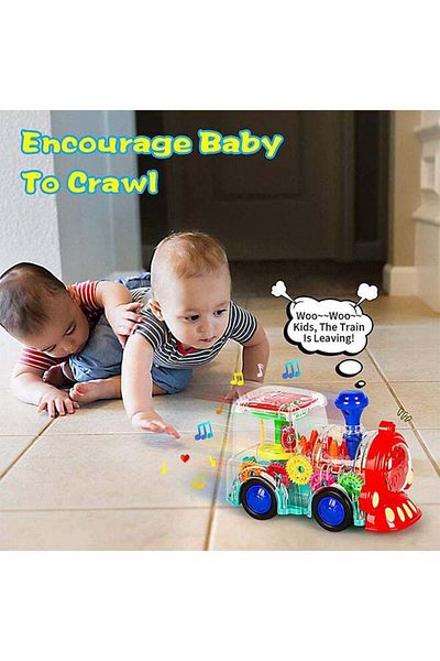 COOYA Electric Train Toys, With Cool Lighting and Sound Effects Baby Toys Suitable for Aged 6 to 12 Months