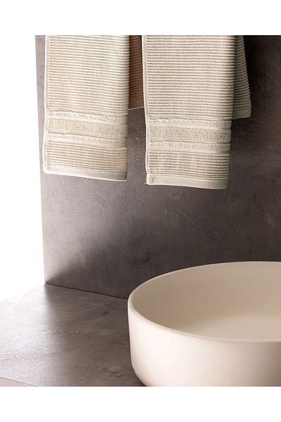 Madame Coco Beige Alice 2 Pack 100% Cotton Hand Towels