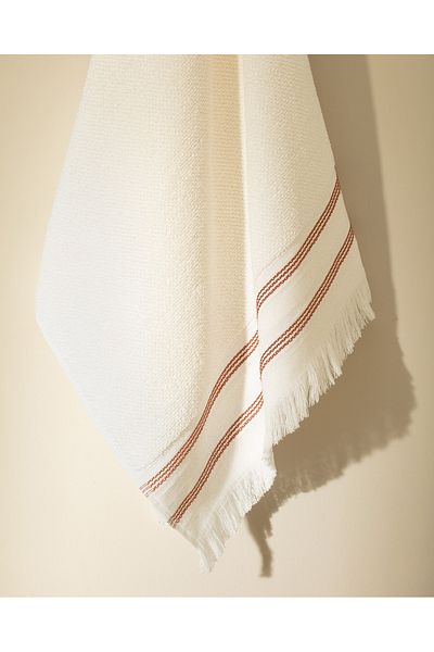 Madame Coco Clarna 100% Cotton Bath Towel - White/Brick