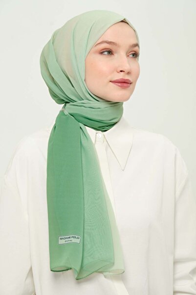 Madame Polo شال شيفون كريب متدرج اللون، قابل للتنفس، غير قابل للتجعد، غير قاب...