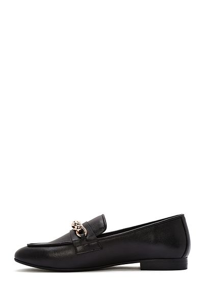 Derimod Loafer de damă din piele neagră cu cataramă 25SFD160418