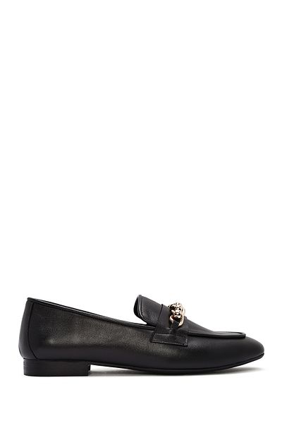 Derimod Loafer de damă din piele neagră cu cataramă 25SFD160418