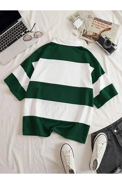 warn Μπλουζάκι πόλο Unisex με φερμουάρ-Μαύρο και άσπρο μπλουζάκι πόλο