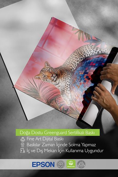 Postifull Pictură cu cadru alb, Leopard pe discoteca, pictură murală pentru bucătărie din seria Comfort, NR:108943