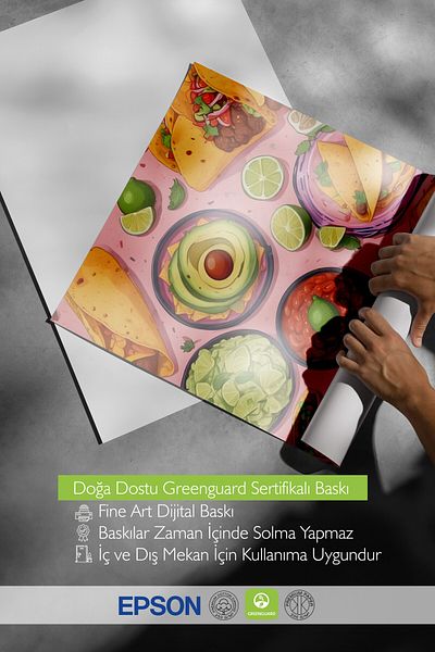 Postifull Frameless Poster, Taco Table, Comfort Series Kitchen Wall Poster, No:109149