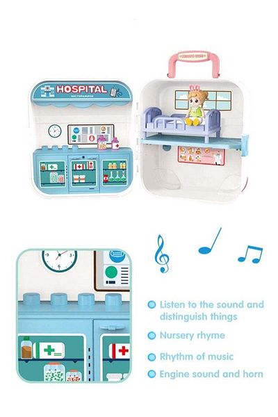 COOYA 2-in-1 Pretend Play Doctor First Aid Station Playset Toys with Light and Sound
