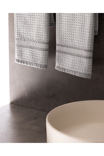 Madame Coco Alissa 2 Pack 100% Cotton Hand Towels - Gray