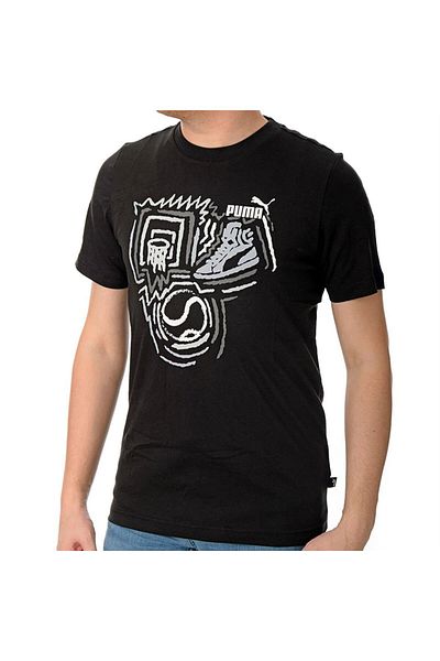 Puma Men's Black Short Sleeve GRAPHICS Year of Sports T-Shirt