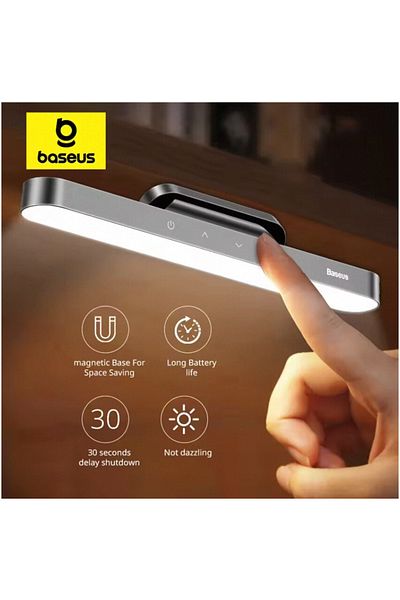 Baseus No adapter Baseus Night Light Hanging Magnetic LED Table Lamp Stepless Dimming Desk Lamp Rechargeabl