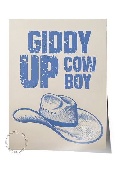 Postifull Unframed Poster, Retro Cowboy, Comfort Series Kitchen Wall Poster, No:108931