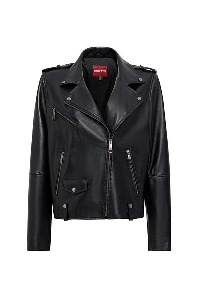 Derimod Egoist(Plus) Women's Black Leather Jacket 24Wgd5289U4