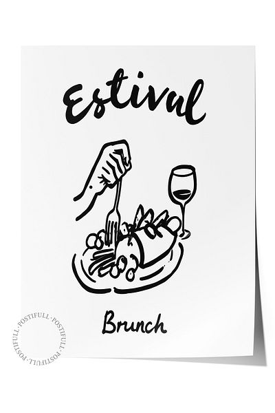 Postifull Frameless Poster, Estival Brunch, Comfort Series Kitchen Wall Poster, No:109113