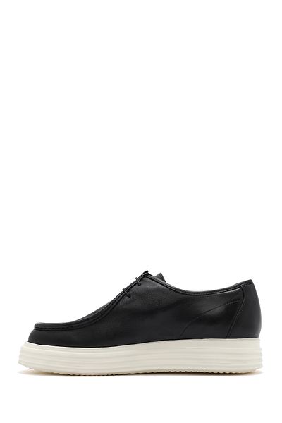 Derimod Men's Black Laced Leather Casual Shoes 25Sfd 650418