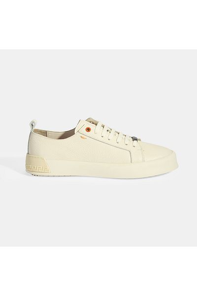 Desa Men's Cream Lace-Up Leather Sports Shoes