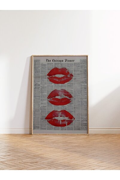 Postifull Ahşap Çerçeveli Tablo, Kisses for the newspaper, Comfort Serisi Mutfak Ahşap Tablo, NO:108923