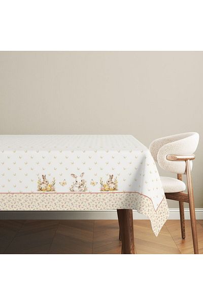 Club Cotton Fata de masa Paste bumbac 100%, 140x180cm, Club Cotton, Ginny cu iepurasi si fluturi
