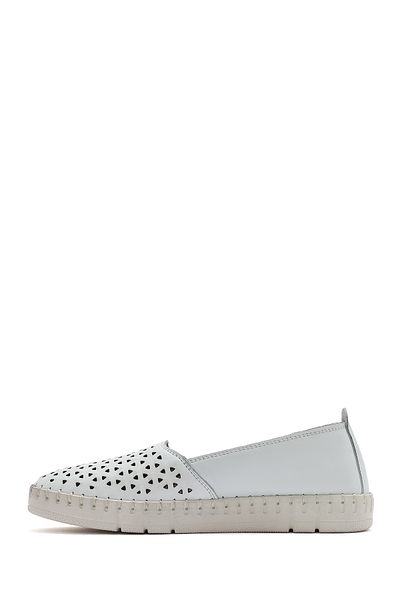 Derimod Women's White Leather Comfort Loafer 25Sfd 500418