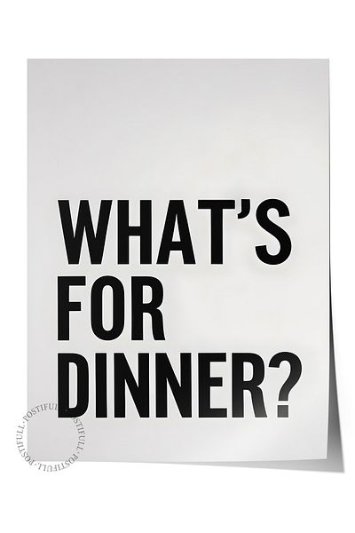 Postifull Unframed Poster, What's for Dinner?, Comfort Series Kitchen Wall Poster, No:109112
