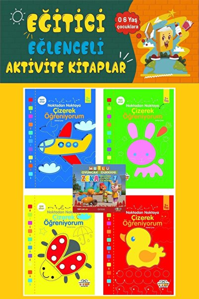 0-6 Yaş Yayınları مجموعة التعلم من نقطة إلى نقطة لعمر 3-6 سنوات (4 كتب)