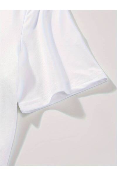 Touz Moda Λευκό μπλουζάκι με στάμπα με κορδέλα