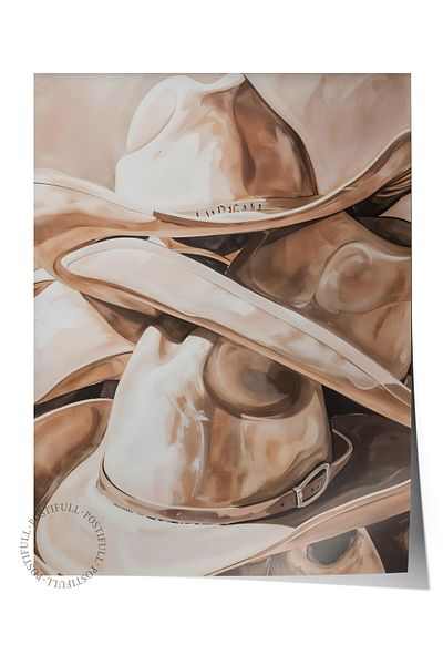 Postifull Unframed Poster, Cowboy Hats, Comfort Series Kitchen Wall Poster, No:108957