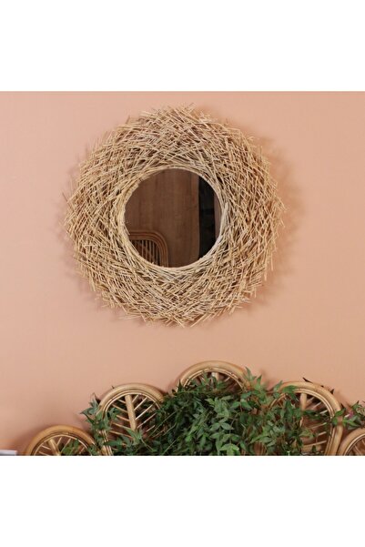 Mylamp Halo Doğal Rattan Ayna 80 cm