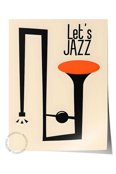 Postifull Unframed Poster, Let's Jazz - 3, Comfort Series Kitchen Wall Poster, No:108971