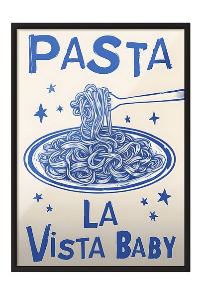 Postifull Pictură cu cadru negru, Tort La Vista Baby, Pictură de perete pentru bucătărie din seria Comfort, NR: 109117