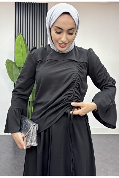 moda zeynaa ÖNÜ BÜZGÜLÜ ETEKLİ TESETTÜR TAKIM