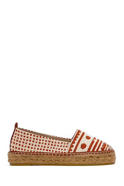 Derimod Kastamonu Stone Print Women's Tan Patterned Espadrille 25Sfd20836F