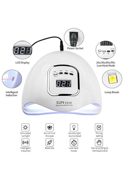 SUN Uv X5 Max Kalıcı Oje ve Protez Tırnak Kurutucu 45 Led 120w