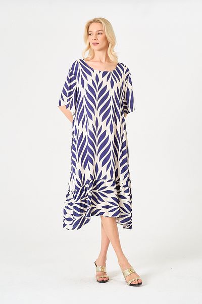 Eceyaman moda Women Maxi Print Dress