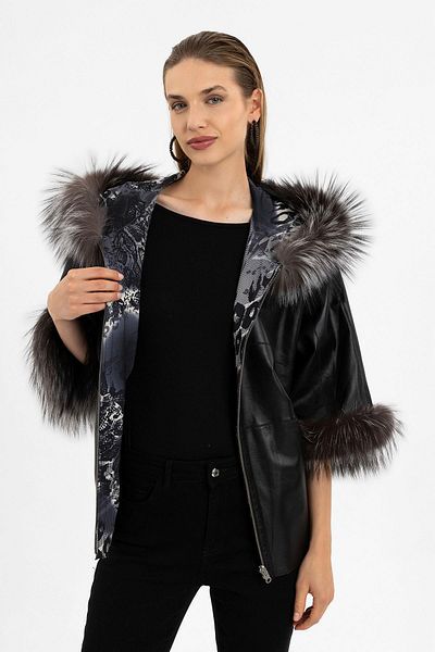 Deriderim Lulu Poncho Double Sided Genuine Leather Coat