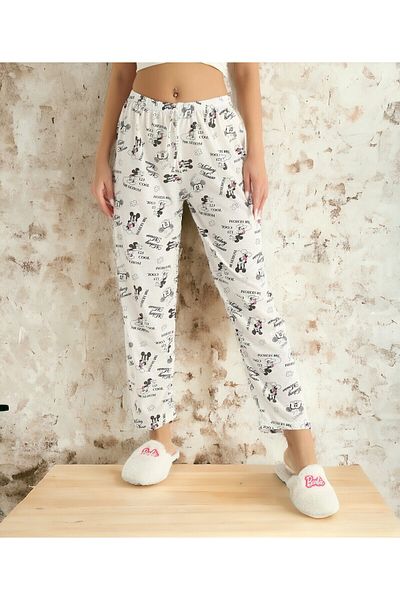 Mickey Mouse Pantaloni de pijama cu model cu talie elastică