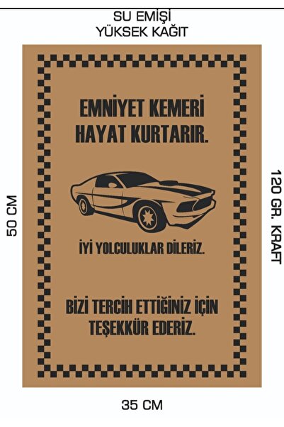 duha trend 35x50 120 Gr. Kraft Kağıt Oto Paspası Araba 2 100 Adet