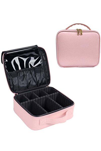Yelajoy Case Travel Makeup Bag,PU leather,9.8*9*3.5 in,with Adjustable Dividers,Portables