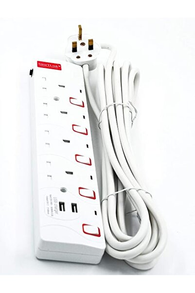 Smartlink PORTaBLE MULTI SOCKETS 4 Way,2 Usb Ports 3 Meter Length