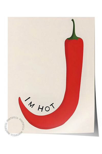 Postifull Frameless Poster, I'M Hot, Comfort Series Kitchen Wall Poster, No:109058